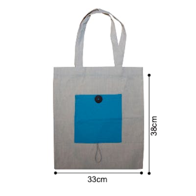 Foldable Cotton Canvas Bag with Button